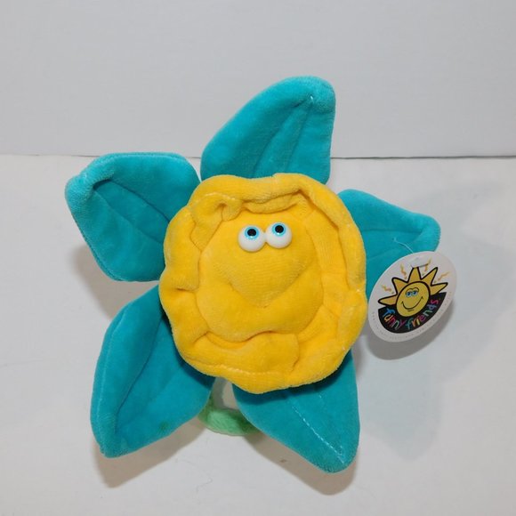 Funny Friends Soft Sculpture Daffodil Flower New with Tag Blue Yellow Plush - Picture 7 of 8